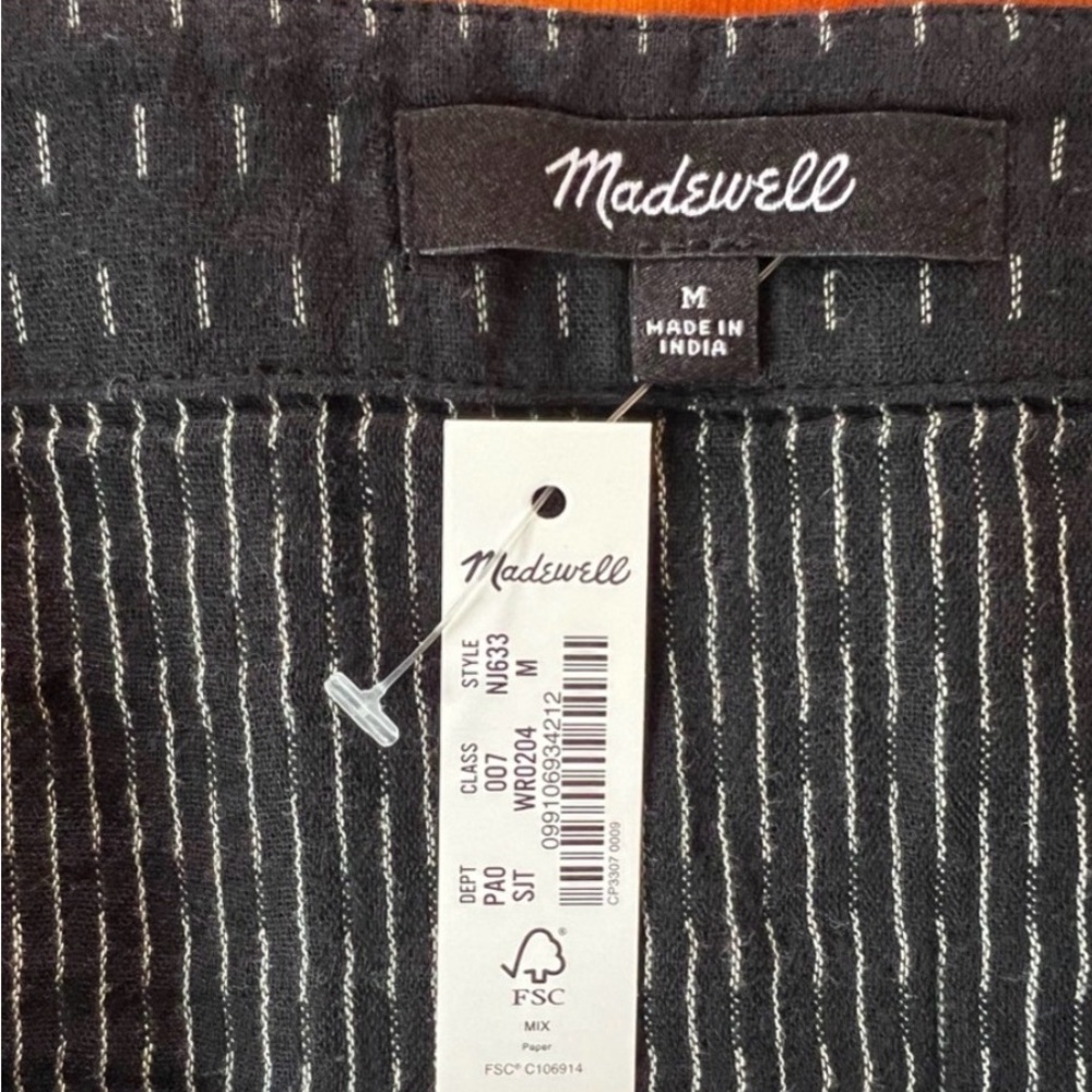 NWT Madewell Black Jacquard Square Neck Too. Black Size Medium. Stitch Pattern. - Picture 4 of 6
